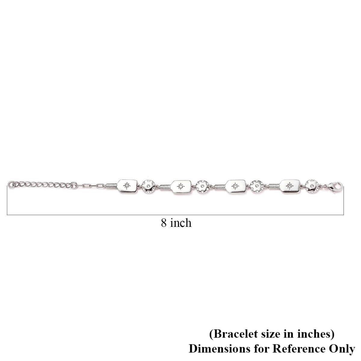 Karis White Zircon Bracelet in Platinum Bond (6.50-8.0In) 0.08 ctw image number 4