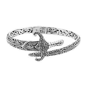 Bali Legacy Sterling Silver Sword Bangle Bracelet (7.25 In) 27.65 Grams