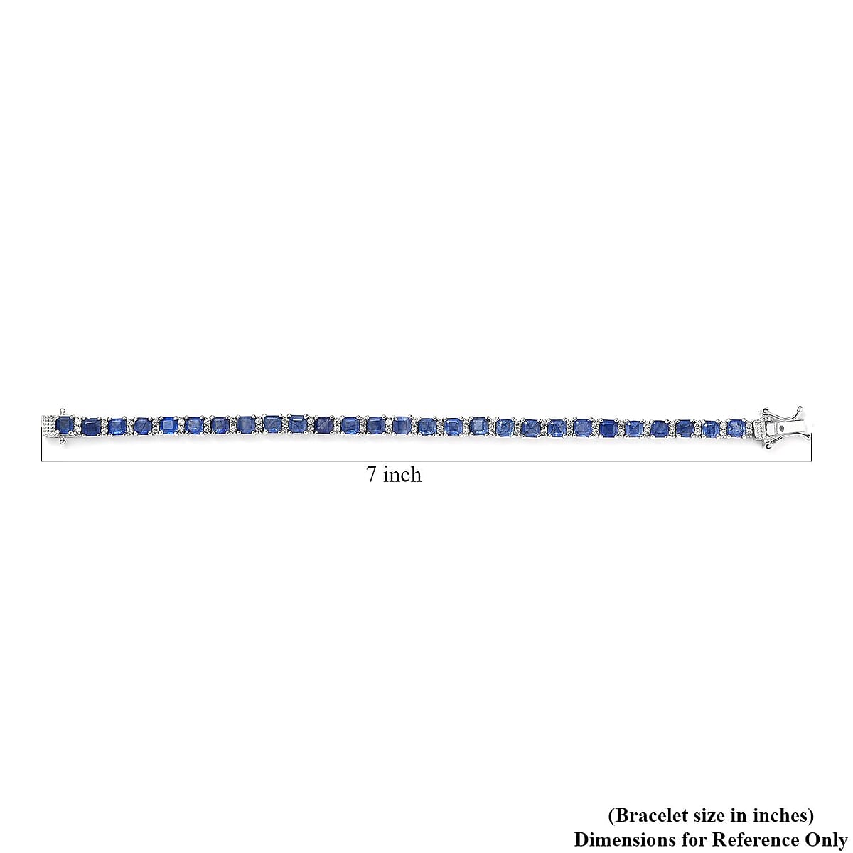 Doorbuster Asscher Cut Masoala Sapphire (FF), White Zircon Bracelet in Platinum Over Sterling Silver (6.50 In) 15.15 ctw image number 4