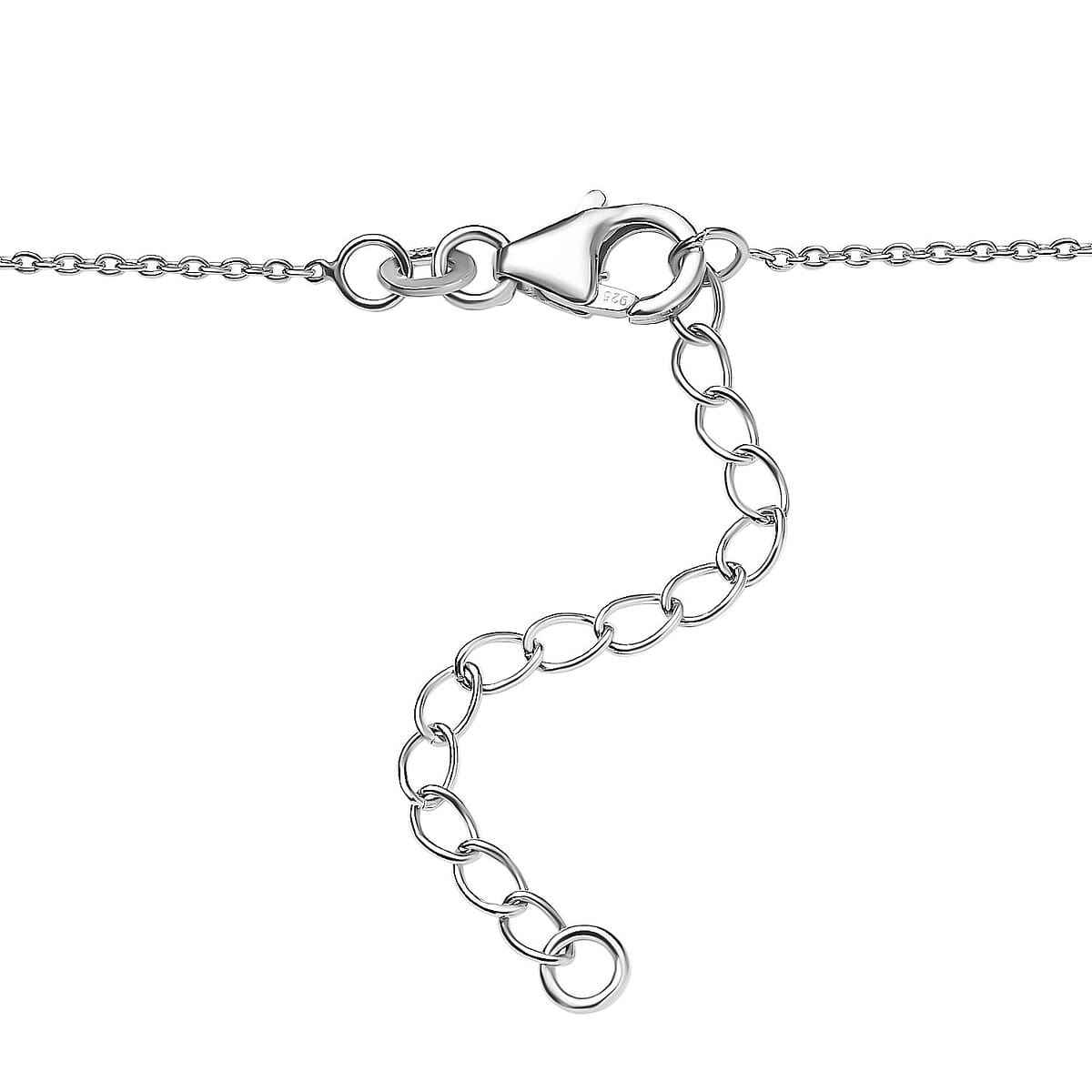 Diamond Wishbone Necklace 18-20 Inches in Rhodium Over Sterling Silver 0.33 ctw image number 3