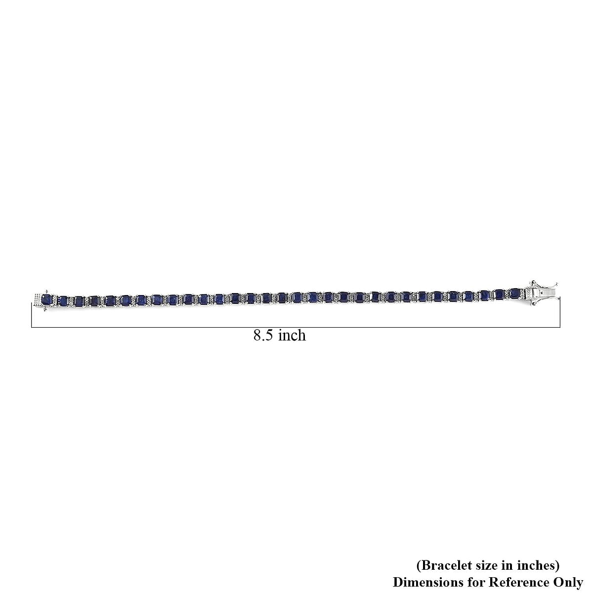 Asscher Cut Masoala Sapphire (D) and White Zircon Bracelet in Platinum Over Sterling Silver (7.25 In) 17.40 ctw image number 4