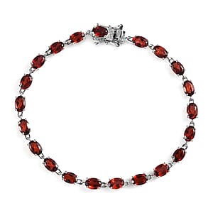 Mozambique Garnet Bracelet in Platinum Over Sterling Silver (7.25 In) 12.50 ctw