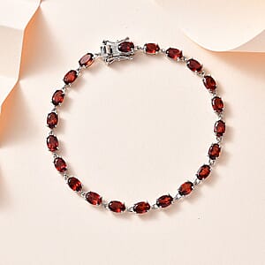 Mozambique Garnet Bracelet in Platinum Over Sterling Silver (7.25 In) 12.50 ctw