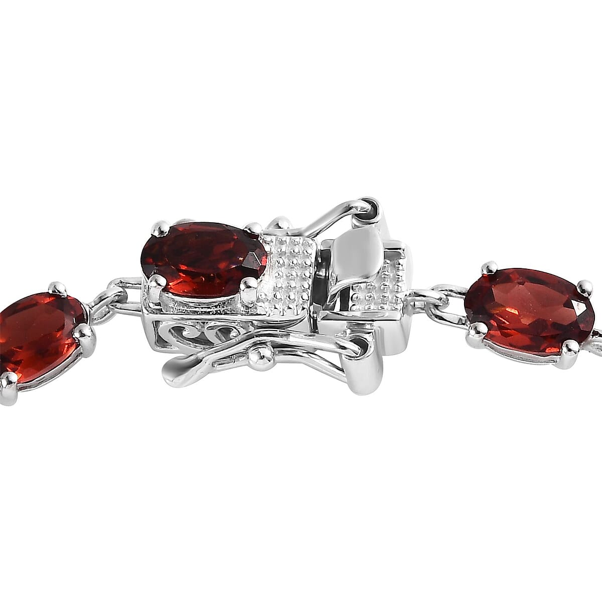 Mozambique Garnet Bracelet in Platinum Over Sterling Silver (7.25 In) 12.50 ctw image number 3