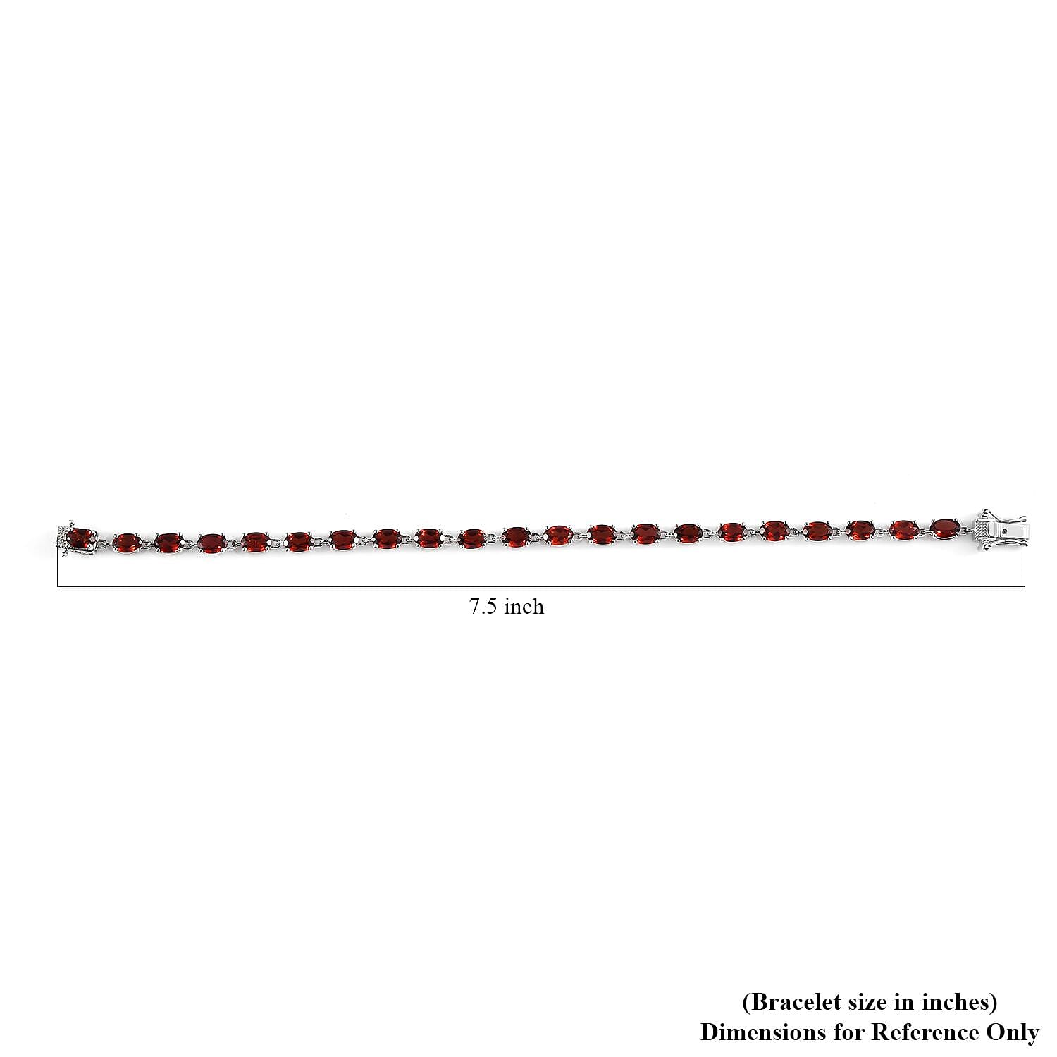 Mozambique Garnet Bracelet in Platinum Over Sterling Silver (7.25 In) 12.50 ctw