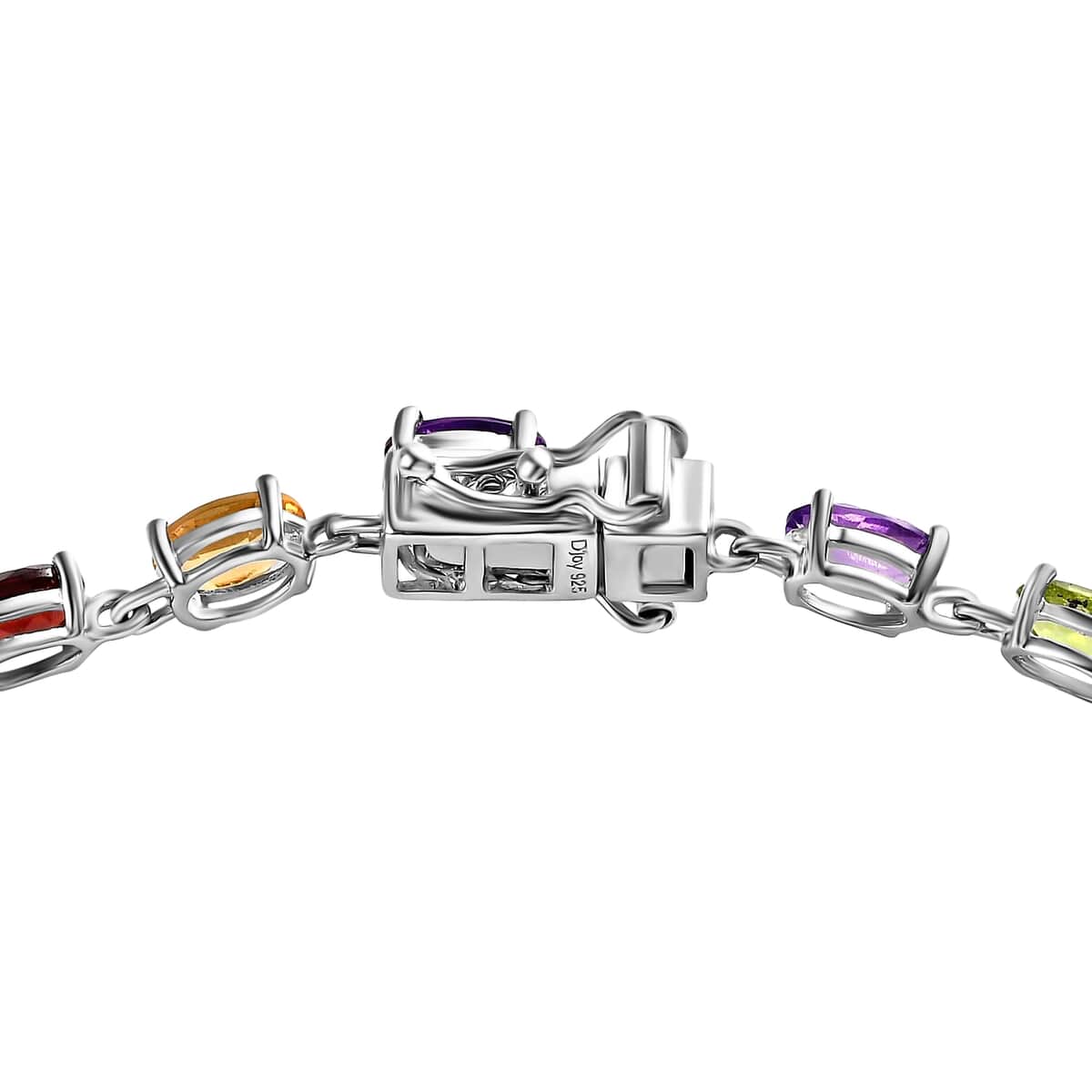 Multi Gemstone 10.90 ctw Link Bracelet in Platinum Over Sterling Silver (7.25 In) image number 3