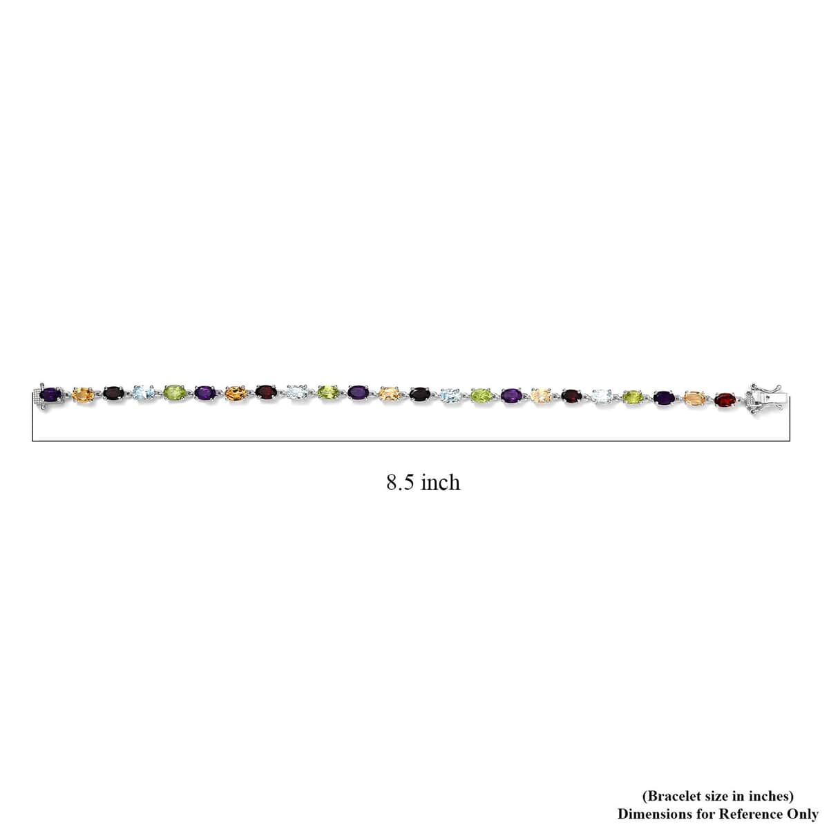 Multi Gemstone Link Bracelet in Platinum Over Sterling Silver (8.00 In) 11.90 ctw image number 4