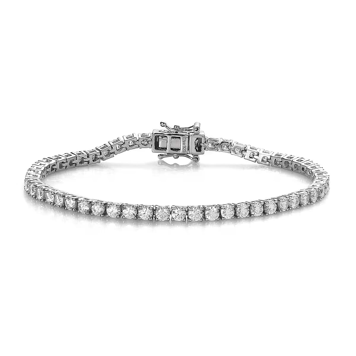 D'Joy Moissanite 4.90 ctw Tennis Bracelet, Platinum Over Sterling Silver Bracelet, Moissanite Jewelry, Gifts For Her (6.50 In) image number 0
