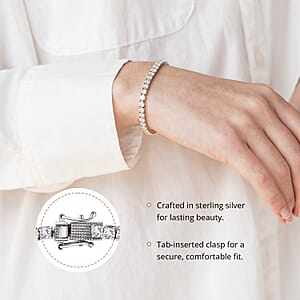 D'Joy Moissanite 4.90 ctw Tennis Bracelet, Platinum Over Sterling Silver Bracelet, Moissanite Jewelry, Gifts For Her (6.50 In)