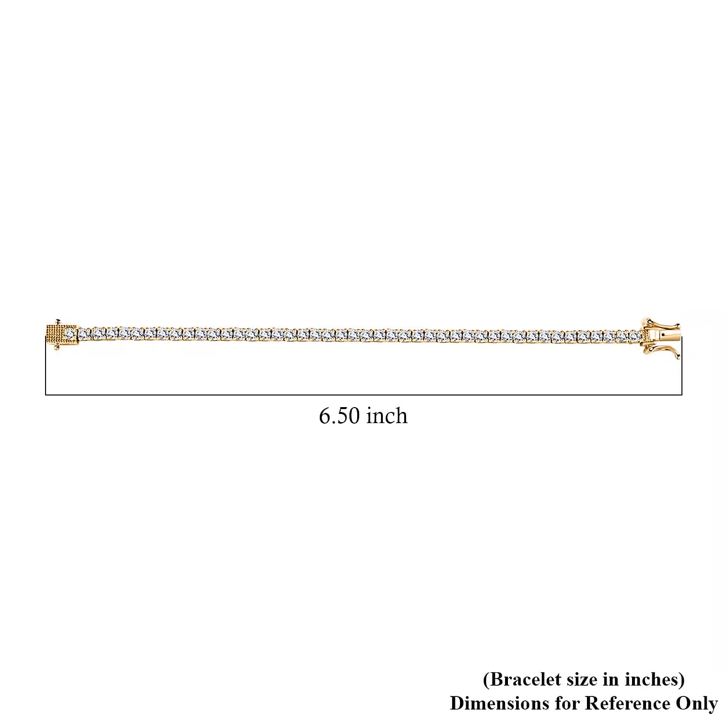 D'Joy Moissanite 4.90 ctw Tennis Bracelet, Vermeil Yellow Gold Over Sterling Silver Bracelet, Moissanite Jewelry, Gifts For Her (6.50 In)