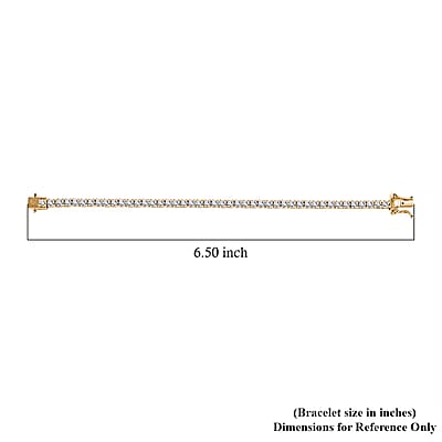 D'Joy Moissanite 4.90 ctw Tennis Bracelet, Vermeil Yellow Gold Over Sterling Silver Bracelet, Moissanite Jewelry, Gifts For Her (6.50 In)