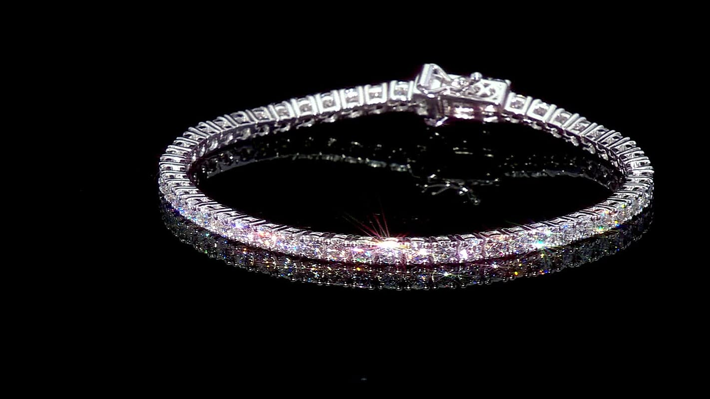 Moissanite 4.90 ctw Tennis Bracelet, Platinum Over Sterling Silver Bracelet, Moissanite Jewelry, Gifts For Her (6.50 In)