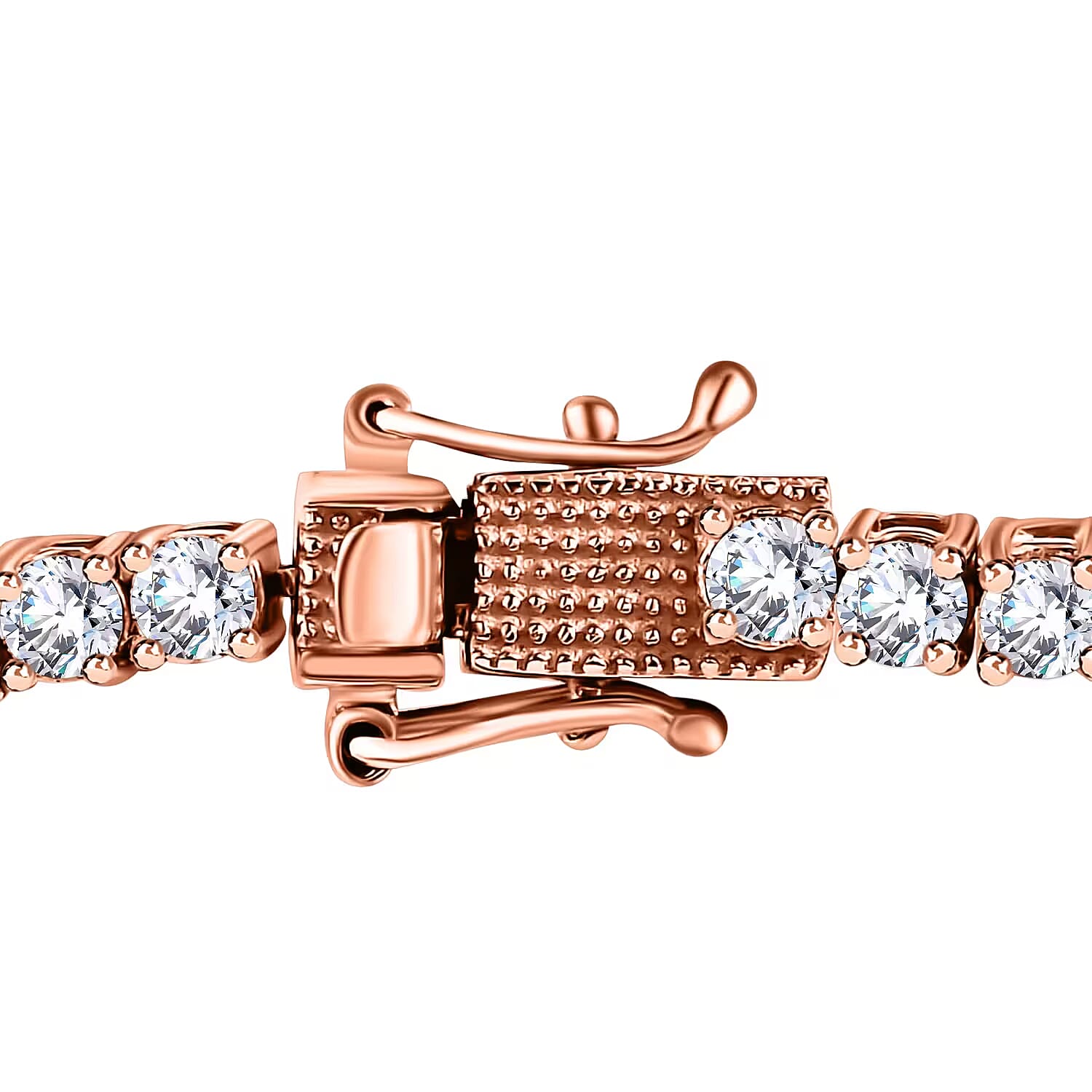 D'Joy Moissanite 5.50 ctw Tennis Bracelet, Vermeil Rose Gold Over Sterling Silver Bracelet, Moissanite Jewelry, Gifts For Her (7.25 In)