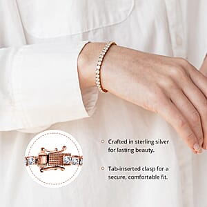 D'Joy Moissanite 5.75 ctw Bracelet in Vermeil Yellow Gold Over Sterling Silver (8.00 In)