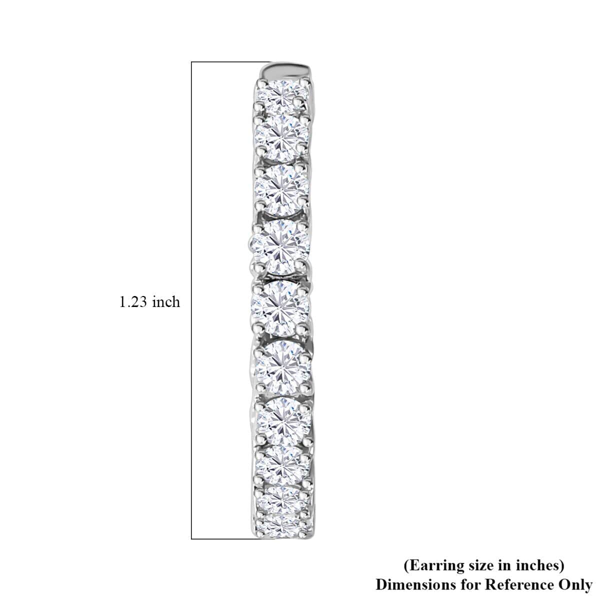 Moissanite Inside Out Hoop Earrings in Platinum Over Sterling Silver 3.75 ctw image number 4