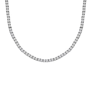 Moissanite Tennis Necklace, 18 Inch Necklace, Platinum Over Sterling Silver Necklace, Moissanite Jewelry, Gifts For Her 14.60 ctw