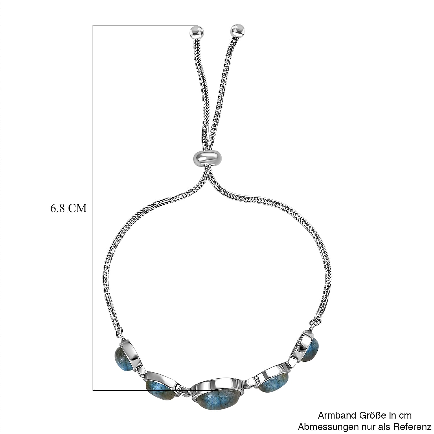 Malagasy Labradorite 9.50 ctw Bracelet in Stainless Steel (10.50 In)