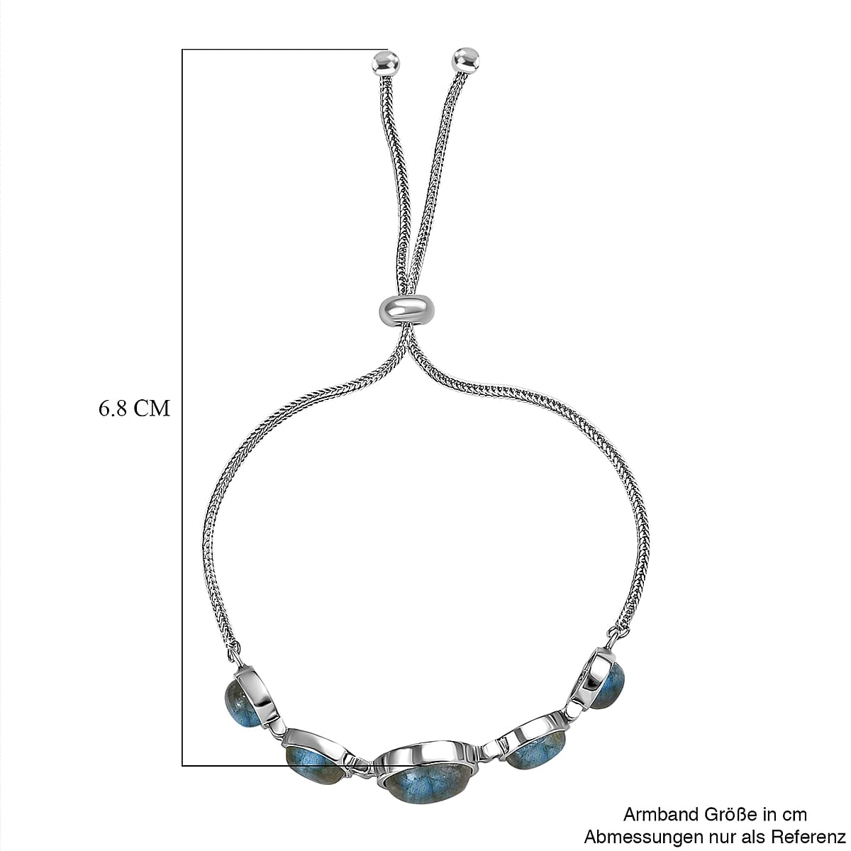 Malagasy Labradorite 9.50 ctw Bracelet in Stainless Steel (10.50 In) image number 4