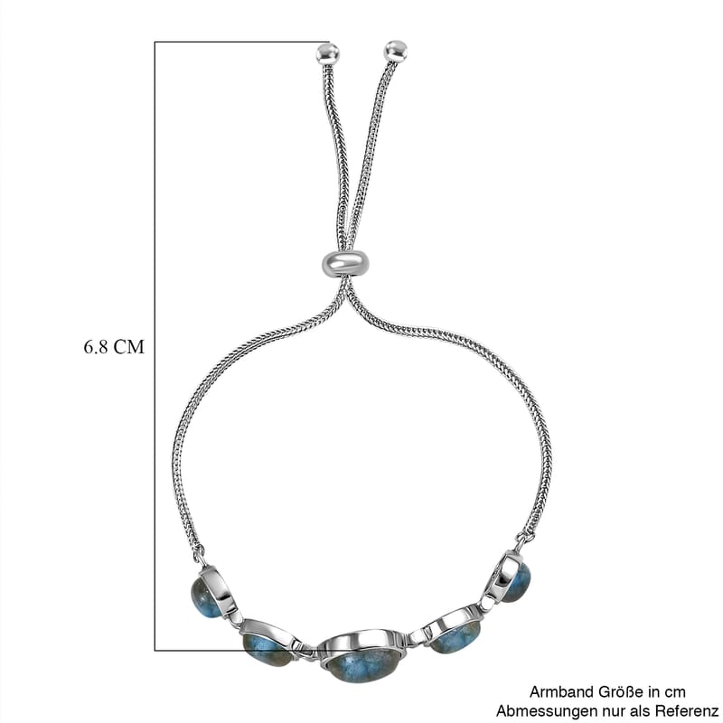 Malagasy Labradorite 9.50 ctw Bracelet in Stainless Steel (10.50 In)