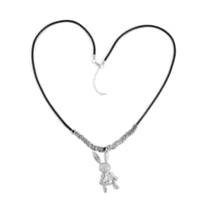 Heavy Industry Sweater Chain Long Rabbit Necklace 33.5-35.5 Inches in Silvertone