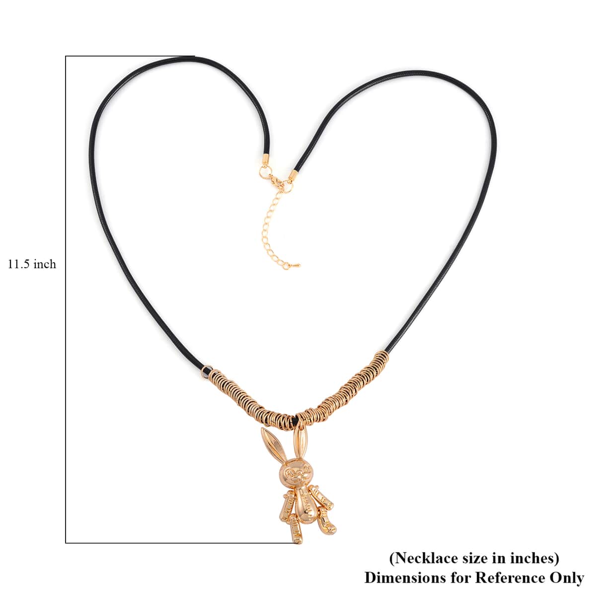 Heavy Industry Sweater Chain Long Rabbit Necklace 33.5-35.5 Inches in Goldtone image number 6