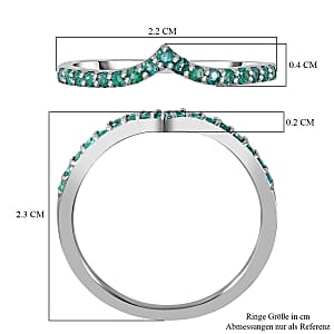 AAA Kagem Zambian Emerald 0.26 ctw Ring in Rhodium Over Sterling Silver (Size 5.5)