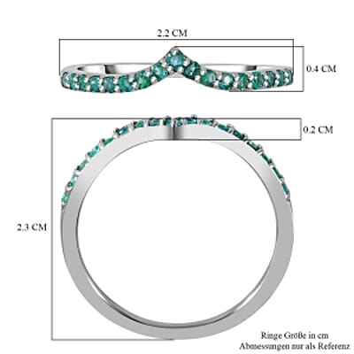 AAA Kagem Zambian Emerald 0.26 ctw Ring in Rhodium Over Sterling Silver (Size 5.5)