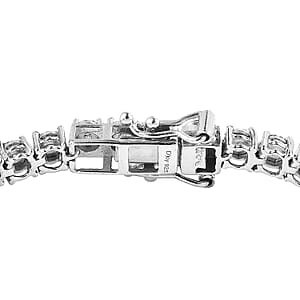 D'Joy White Diamond Tennis Bracelet in Platinum Over Sterling Silver (7.25 In) 0.25 ctw