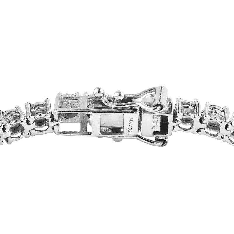 D'Joy White Diamond Tennis Bracelet in Platinum Over Sterling Silver (7.25 In) 0.25 ctw