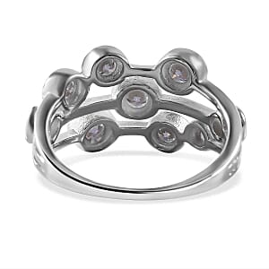Moissanite1.50 ctw Ring in Rhodium Over Sterling Silver (Size 5.5)