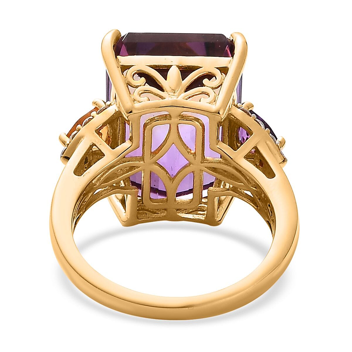 AAA Anahi Ametrine and Multi Gemstone Ring in Vermeil Yellow Gold Over Sterling Silver (Size 10.0) 12.75 ctw