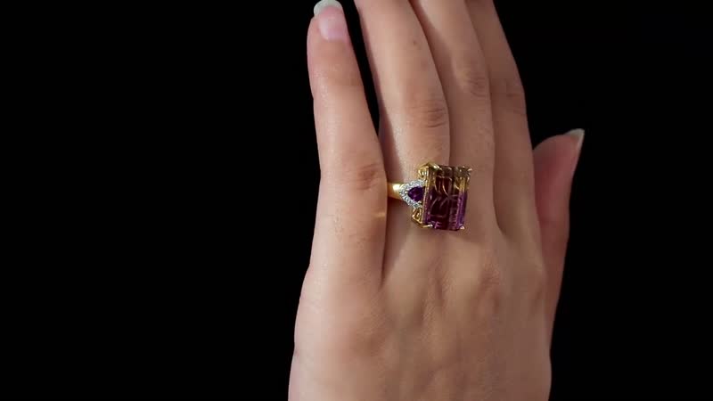 AAA Anahi Ametrine and Multi Gemstone Ring in Vermeil Yellow Gold Over Sterling Silver 13.75 ctw