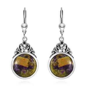 Tasmanian Stichtite Floral Earrings in Sterling Silver 9.35 ctw