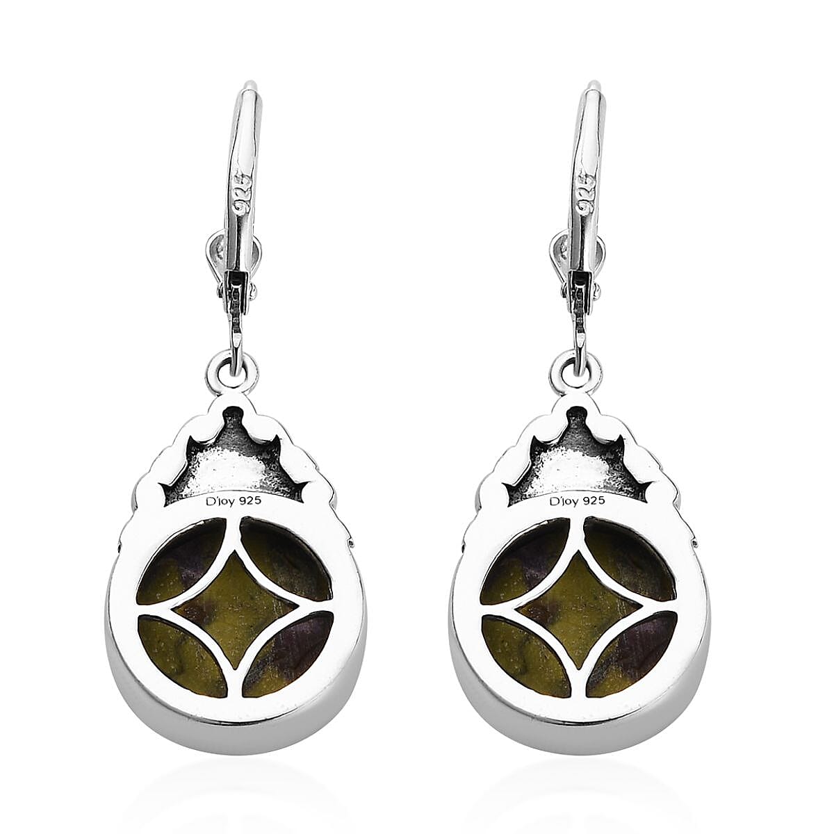 Tasmanian Stichtite Floral Earrings in Sterling Silver 9.35 ctw