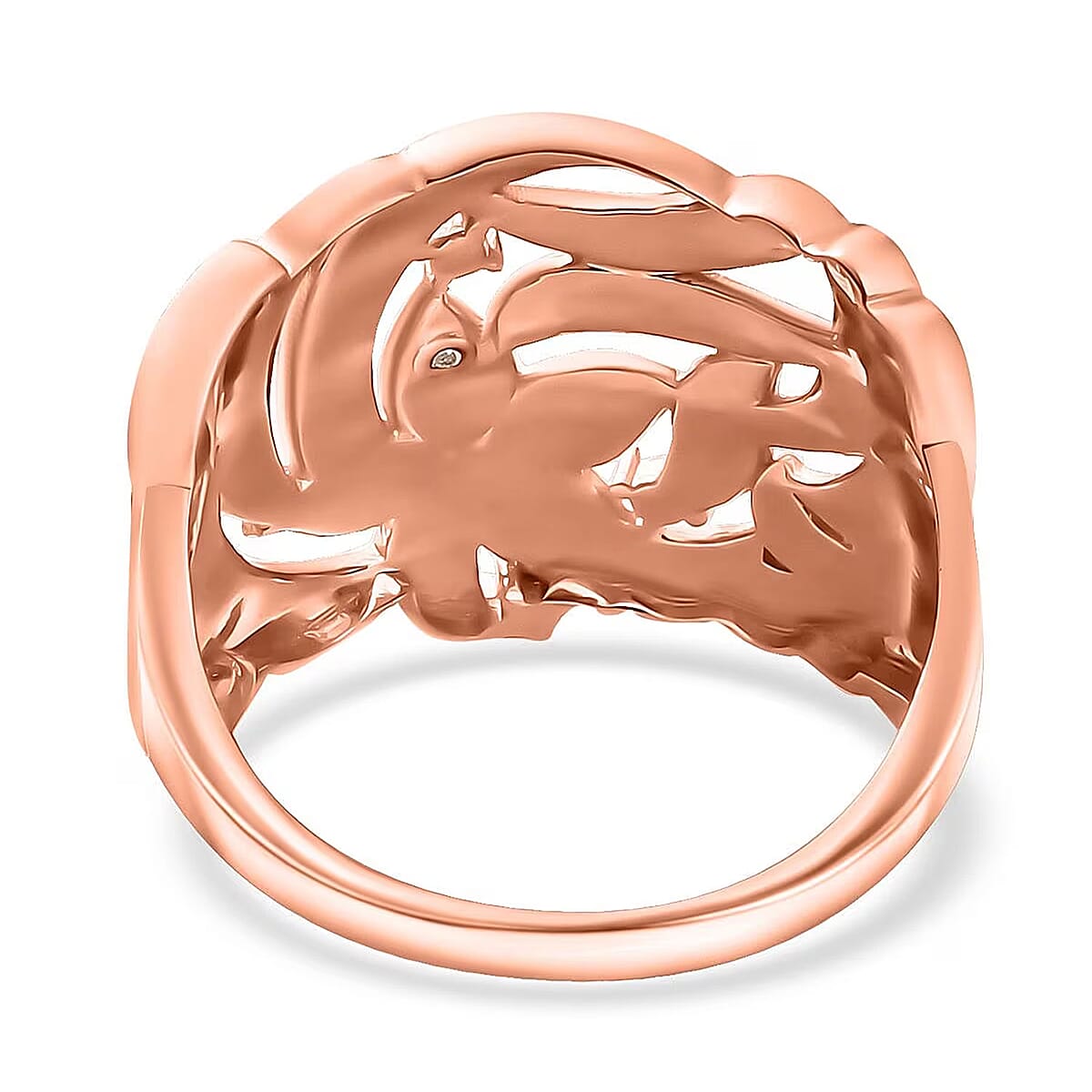 Karis Diamond Accent Floral Ring in 18K RG Plated (Size 10.0) image number 7