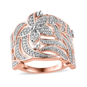 Karis Diamond Accent Floral Ring in 18K RG Plated (Size 7.0)