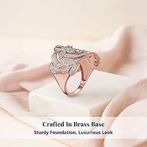 Karis Diamond Accent Floral Ring in 18K RG Plated (Size 7.0)