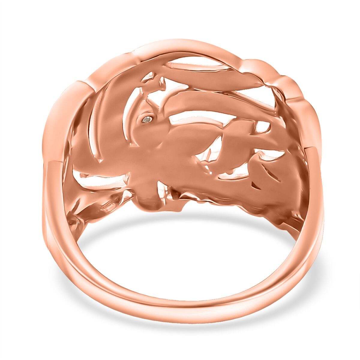 Karis Diamond Accent Floral Ring in 18K RG Plated (Size 8.0) image number 4