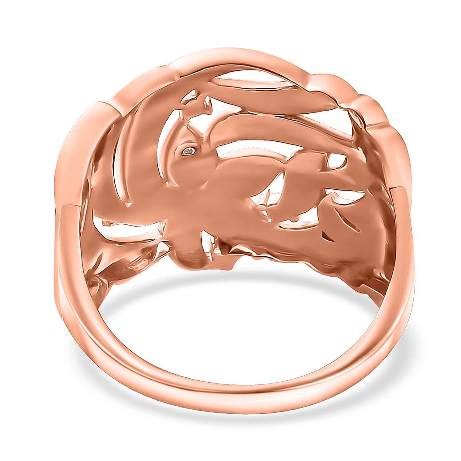 Karis Diamond Accent Floral Ring in 18K RG Plated (Size 9.0)
