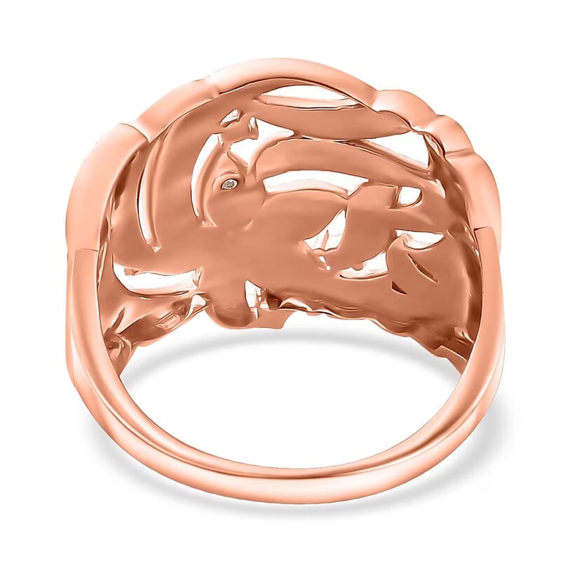 Karis Diamond Accent Floral Ring in 18K RG Plated (Size 9.0)