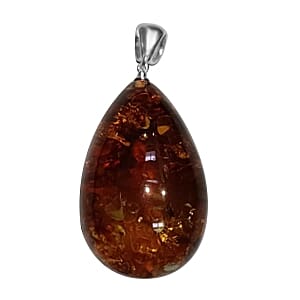Baltic Amber Pendant without Chain in Sterling Silver