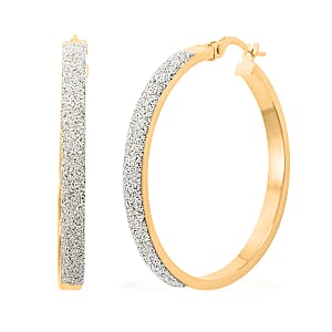 Polvere Di Stelle Italian 10K Yellow and White Gold Hoop Earrings 2.10 Grams