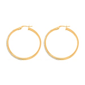 Polvere Di Stelle Italian 10K Yellow and White Gold Hoop Earrings 2.10 Grams