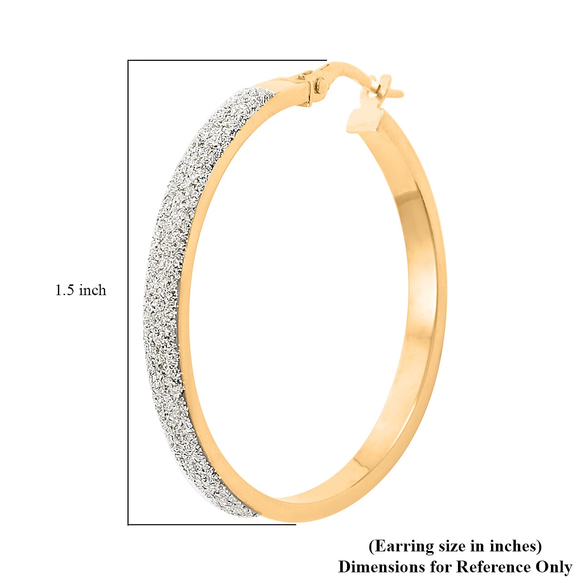 Polvere Di Stelle Italian 10K Yellow and White Gold Hoop Earrings 2.10 Grams image number 4