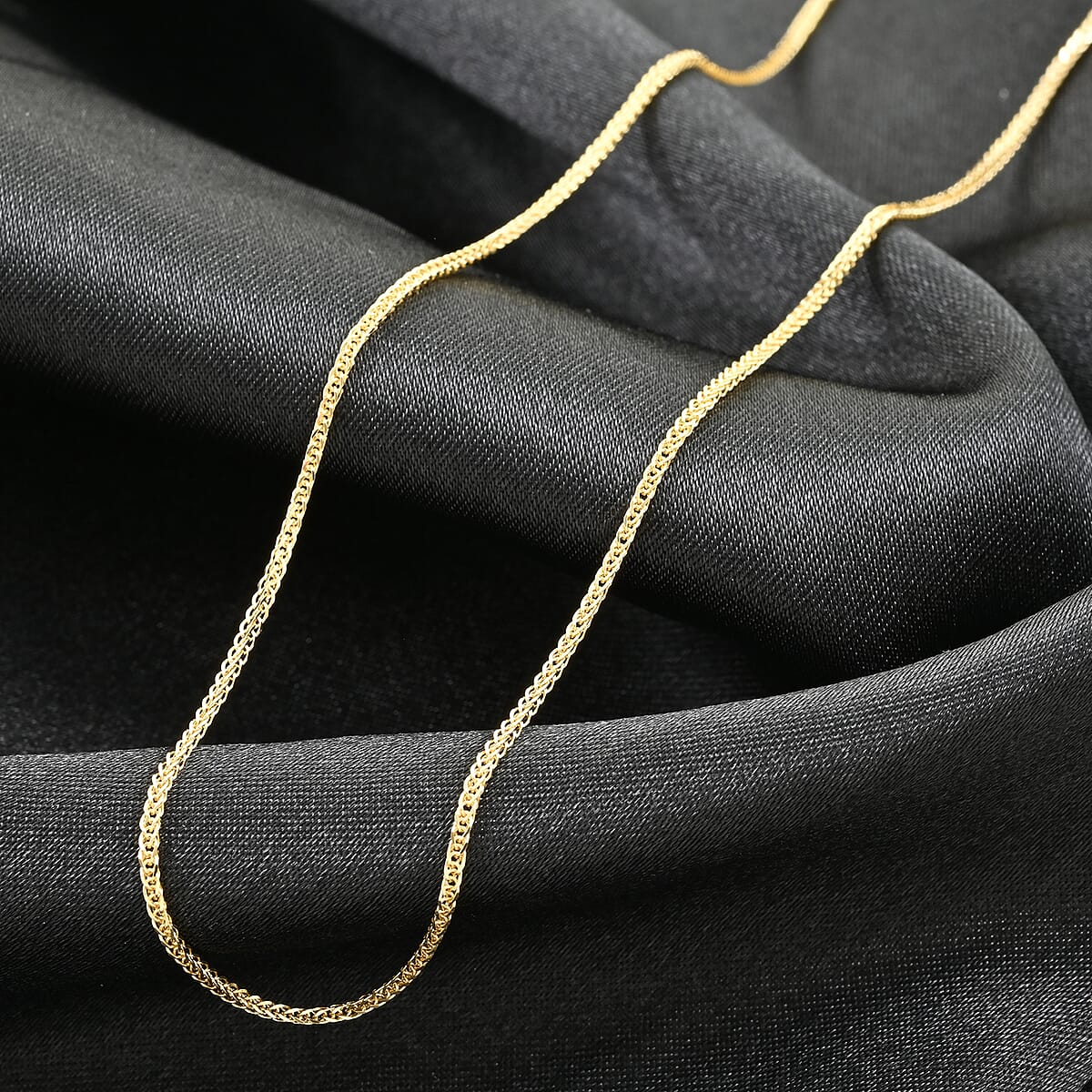 Italian 10K Yellow Gold Spiga Toscana Necklace 18 Inches 1.30 Grams image number 1