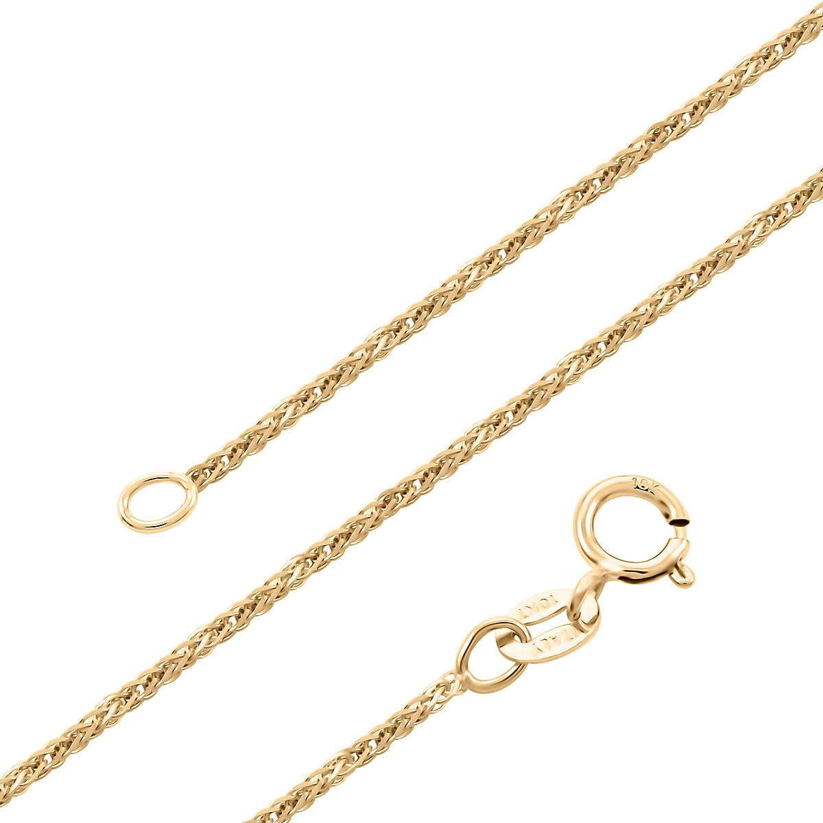 Italian 10K Yellow Gold Spiga Toscana Necklace 18 Inches 1.30 Grams image number 3