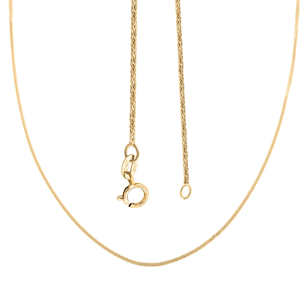 Italian 10K Yellow Gold Spiga Toscana Necklace 18 Inches 1.30 Grams image number 4