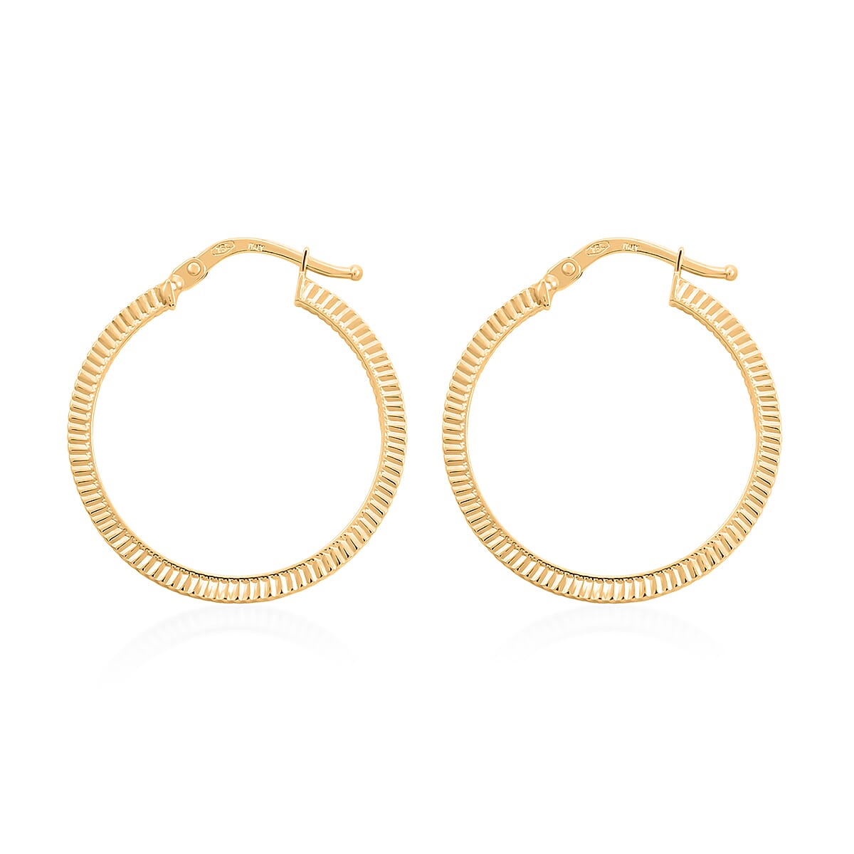 Rigato Italian 18K Yellow Gold Hoop Earrings 1.5 Grams image number 3