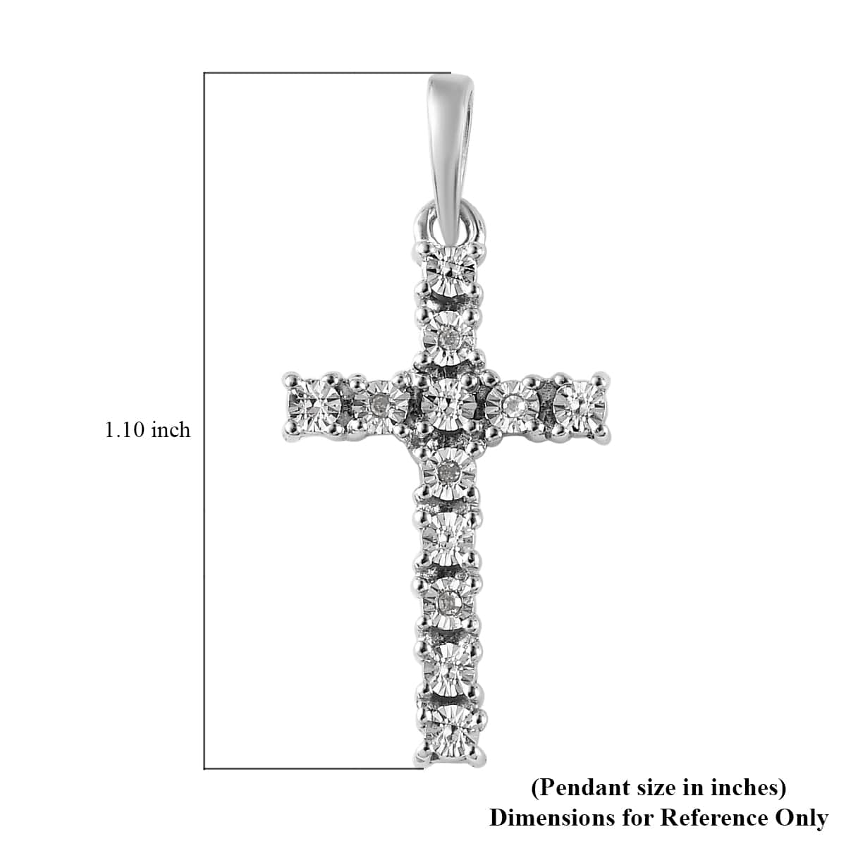 Diamond Accent Cross Pendant in Platinum Over Sterling Silver image number 5