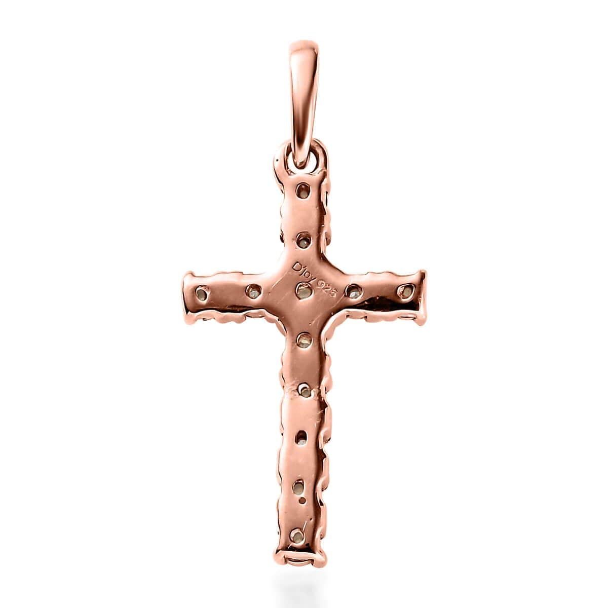 Diamond Accent Cross Pendant in 14K Rose Gold Over Sterling Silver image number 4